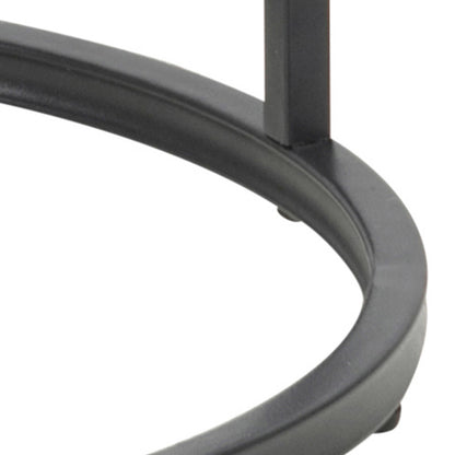 El Paso Black Metal and Wild Oak Veneer Small Round Side Table