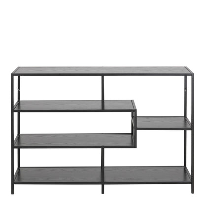El Paso Wide Black Metal Bookcase 4 Shelves