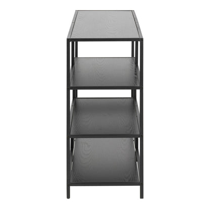 El Paso Wide Black Metal Bookcase 4 Shelves