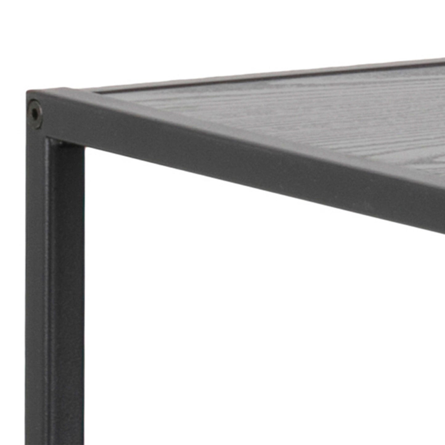 El Paso Wide Black Metal Bookcase 4 Shelves