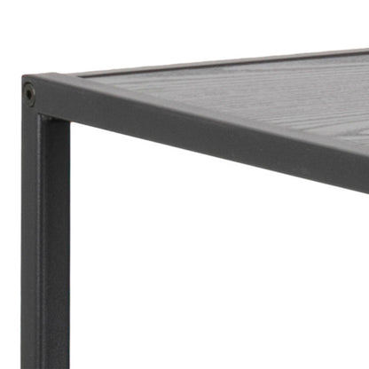 El Paso Wide Black Metal Bookcase 4 Shelves