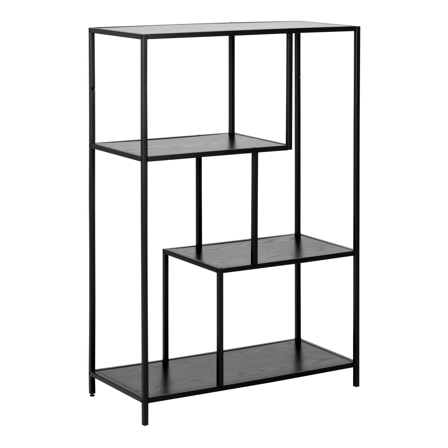 El Paso Black Metal Asymmetrical Bookcase 3 Shelves