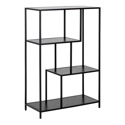 El Paso Black Metal Asymmetrical Bookcase 3 Shelves
