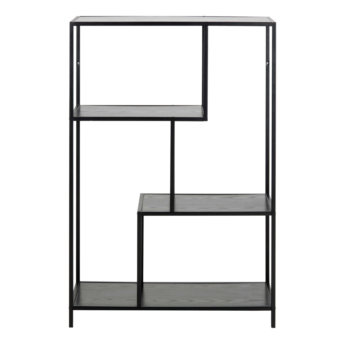 El Paso Black Metal Asymmetrical Bookcase 3 Shelves