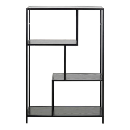 El Paso Black Metal Asymmetrical Bookcase 3 Shelves