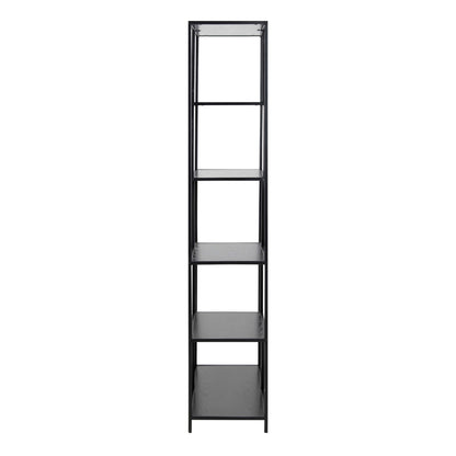 El Paso Tall Black Metal Bookcase 5 Shelves