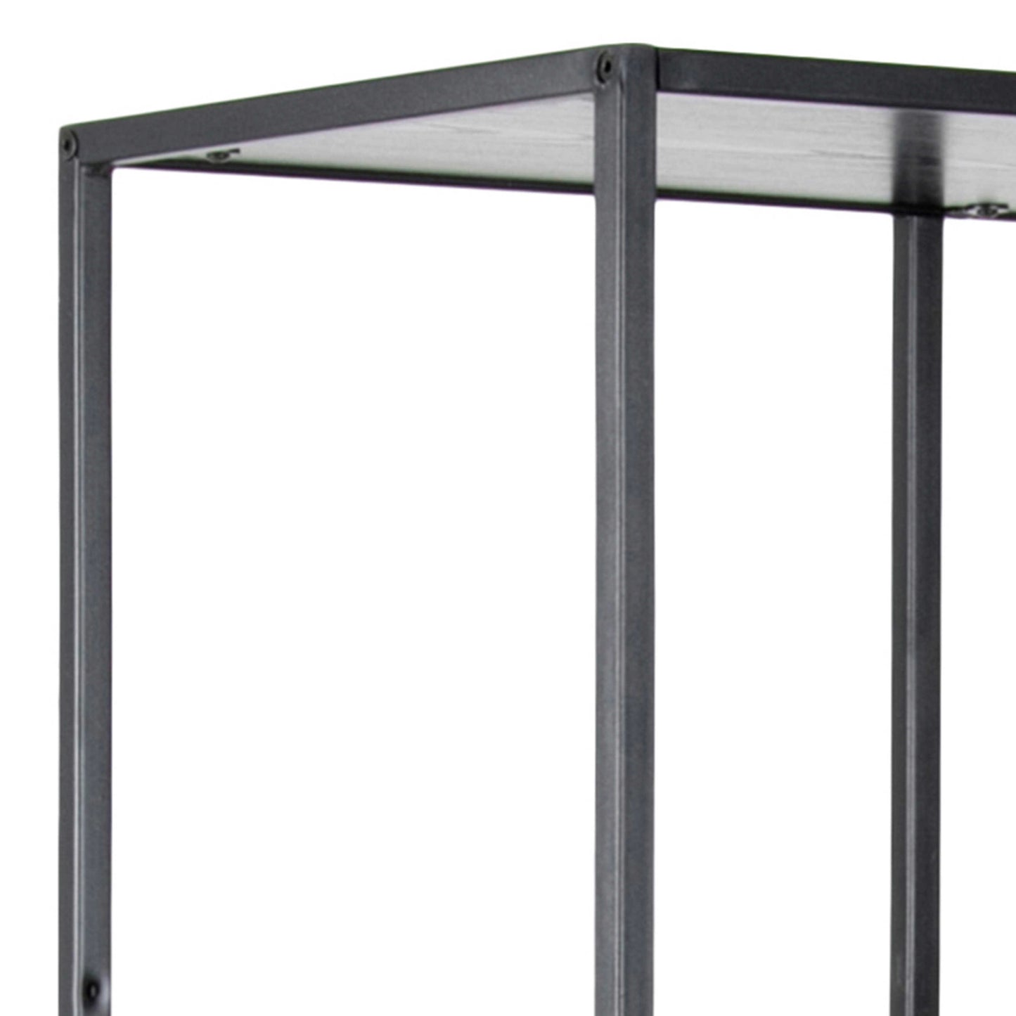 El Paso Tall Black Metal Bookcase 5 Shelves