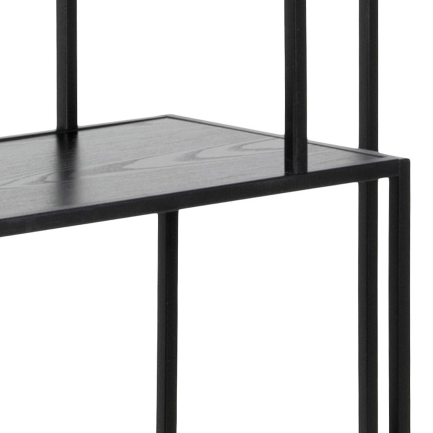 El Paso Tall Black Metal Bookcase 5 Shelves