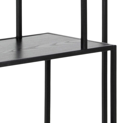 El Paso Tall Black Metal Bookcase 5 Shelves