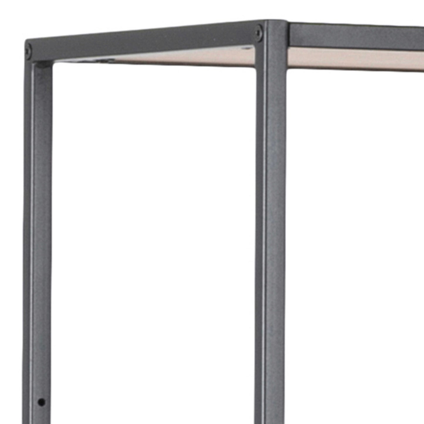 El Paso Black Metal and Wild Oak Veneer Large Asymmetrical Bookcase 5 Shelves