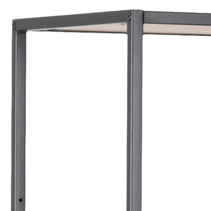 El Paso Black Metal and Wild Oak Veneer Large Asymmetrical Bookcase 5 Shelves