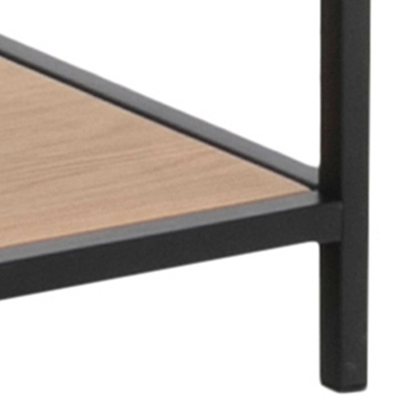 El Paso Black Metal and Wild Oak Veneer Large Asymmetrical Bookcase 5 Shelves