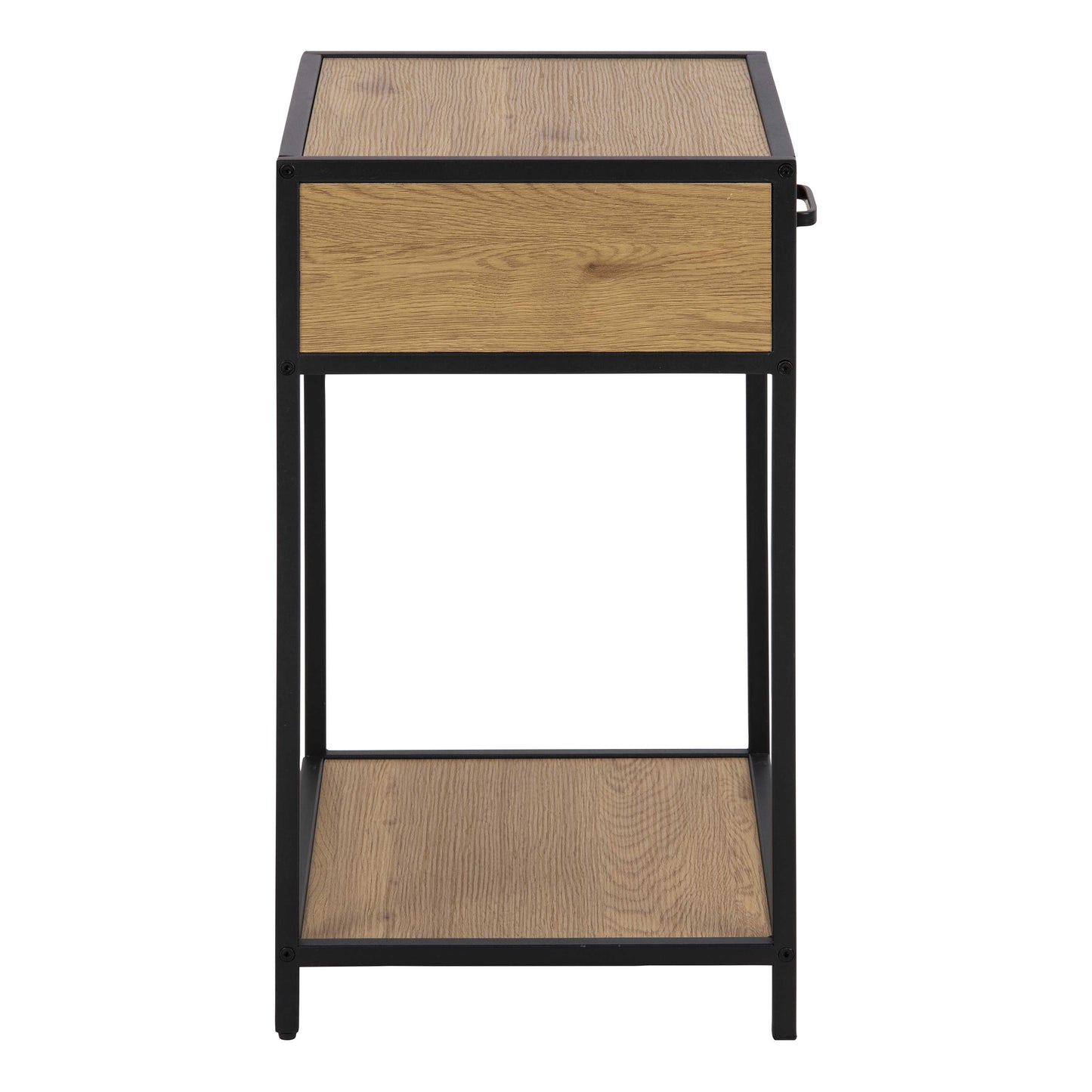 El Paso Black and Wild Oak Bedside Table 1 Drawer
