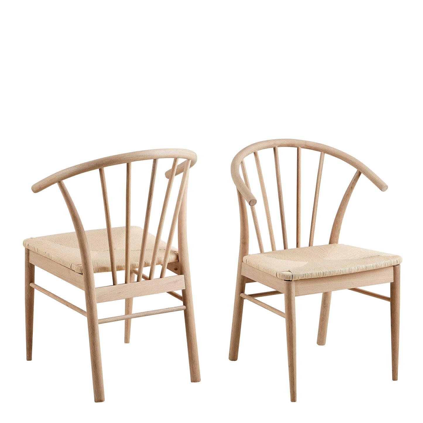 Set of 2 Buenos Aires White Oak Wood Dining Chair