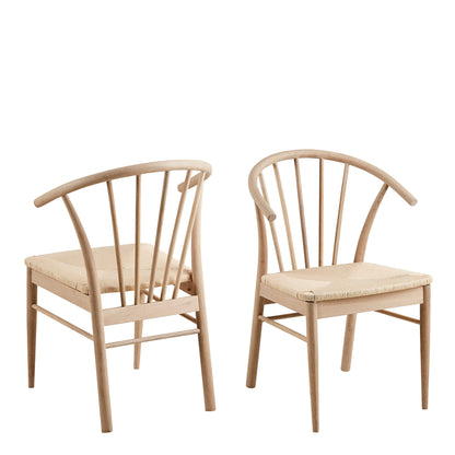 Set of 2 Buenos Aires White Oak Wood Dining Chair