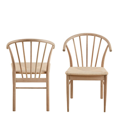 Set of 2 Buenos Aires White Oak Wood Dining Chair