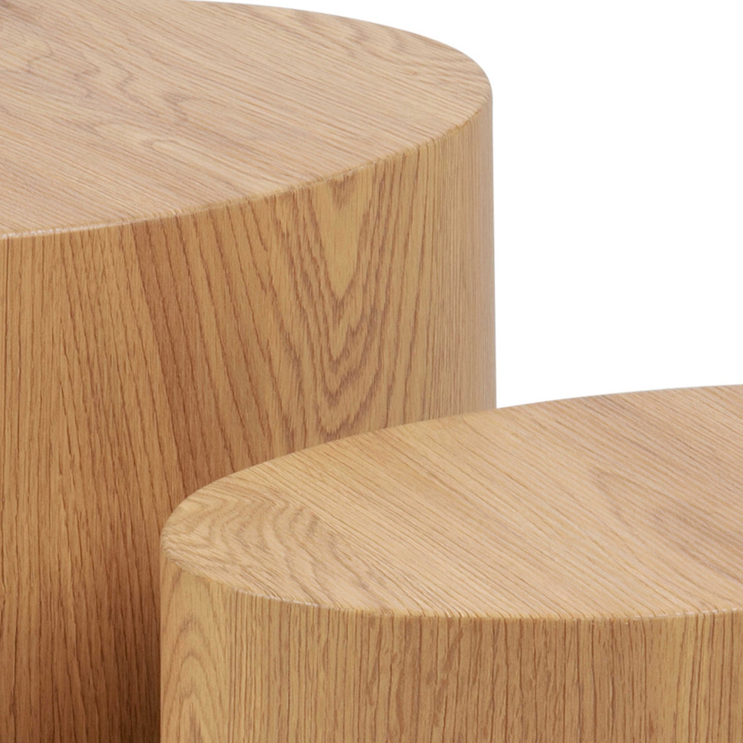 Sendai Matt Natural Oak Effect Oval Coffee Table Set