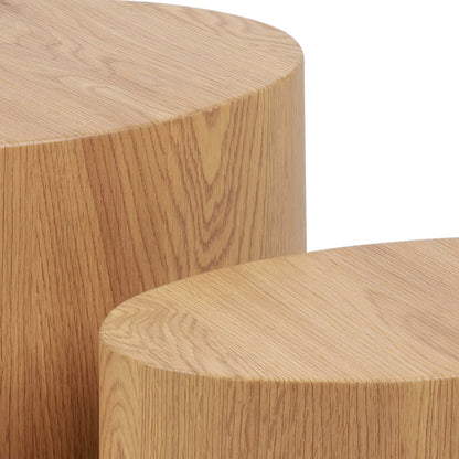 Sendai Matt Natural Oak Effect Oval Coffee Table Set