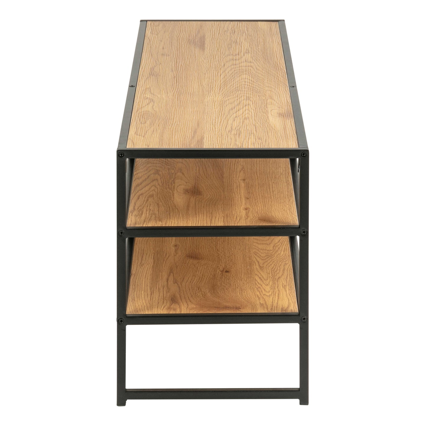 El Paso Black Metal and Wild Oak Veneer Open TV Unit 3 Shelves