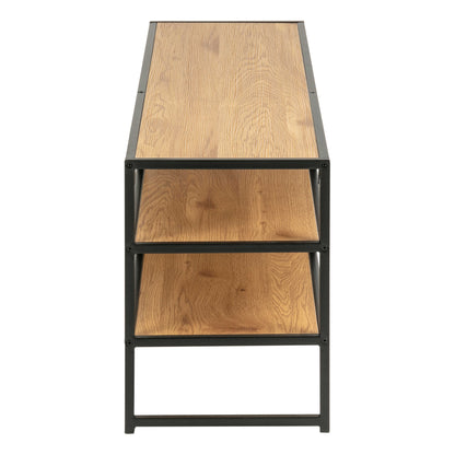 El Paso Black Metal and Wild Oak Veneer Open TV Unit 3 Shelves