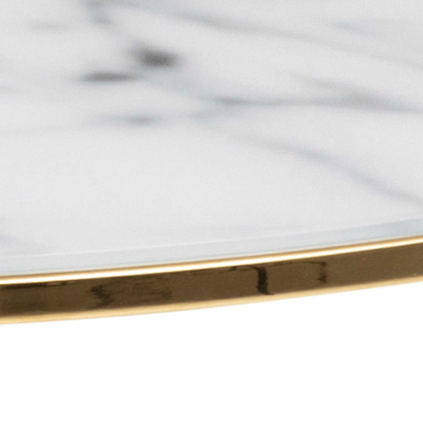 Bramblecroft Round White Marble Coffee Table Gold Base