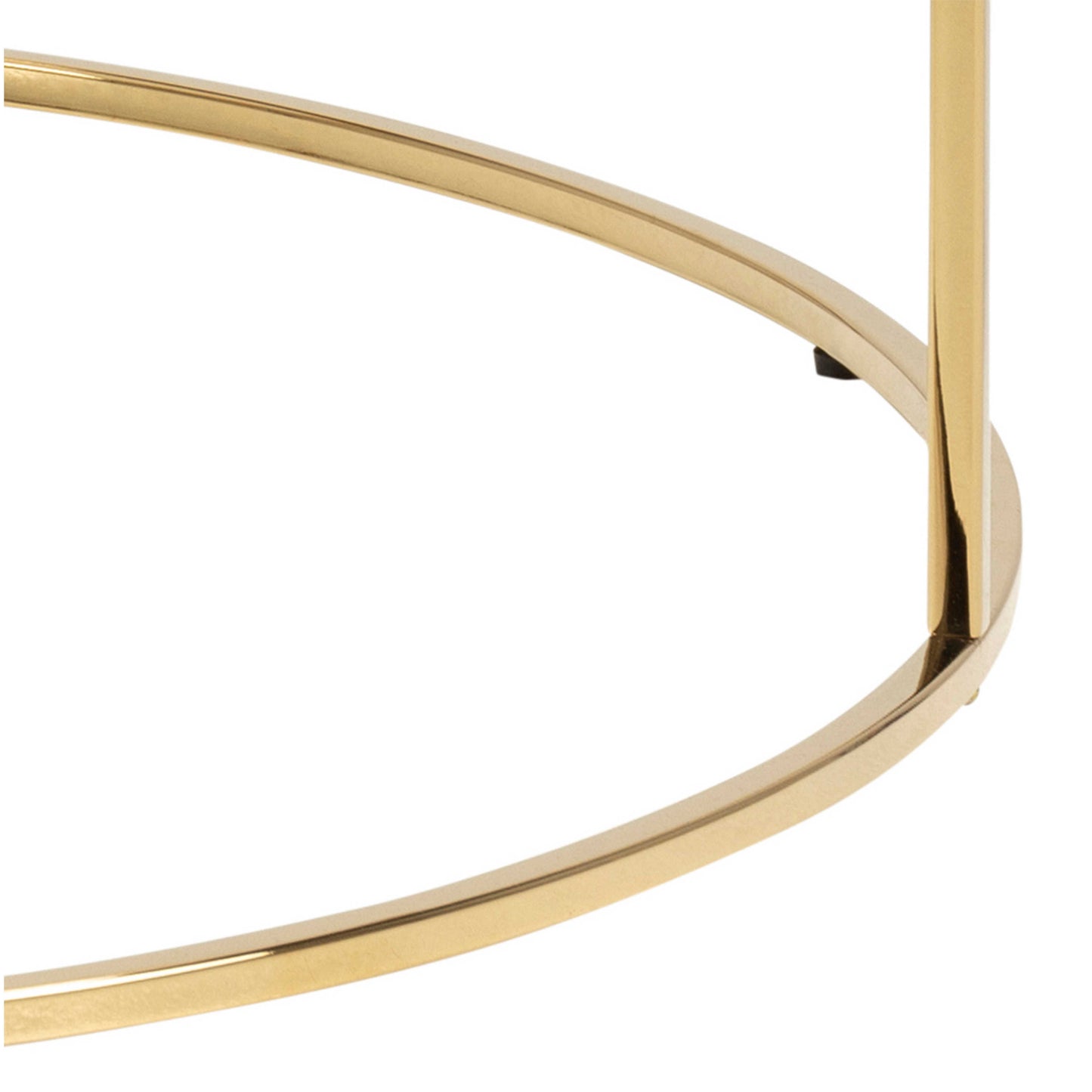 Bramblecroft Round White Marble Coffee Table Gold Base