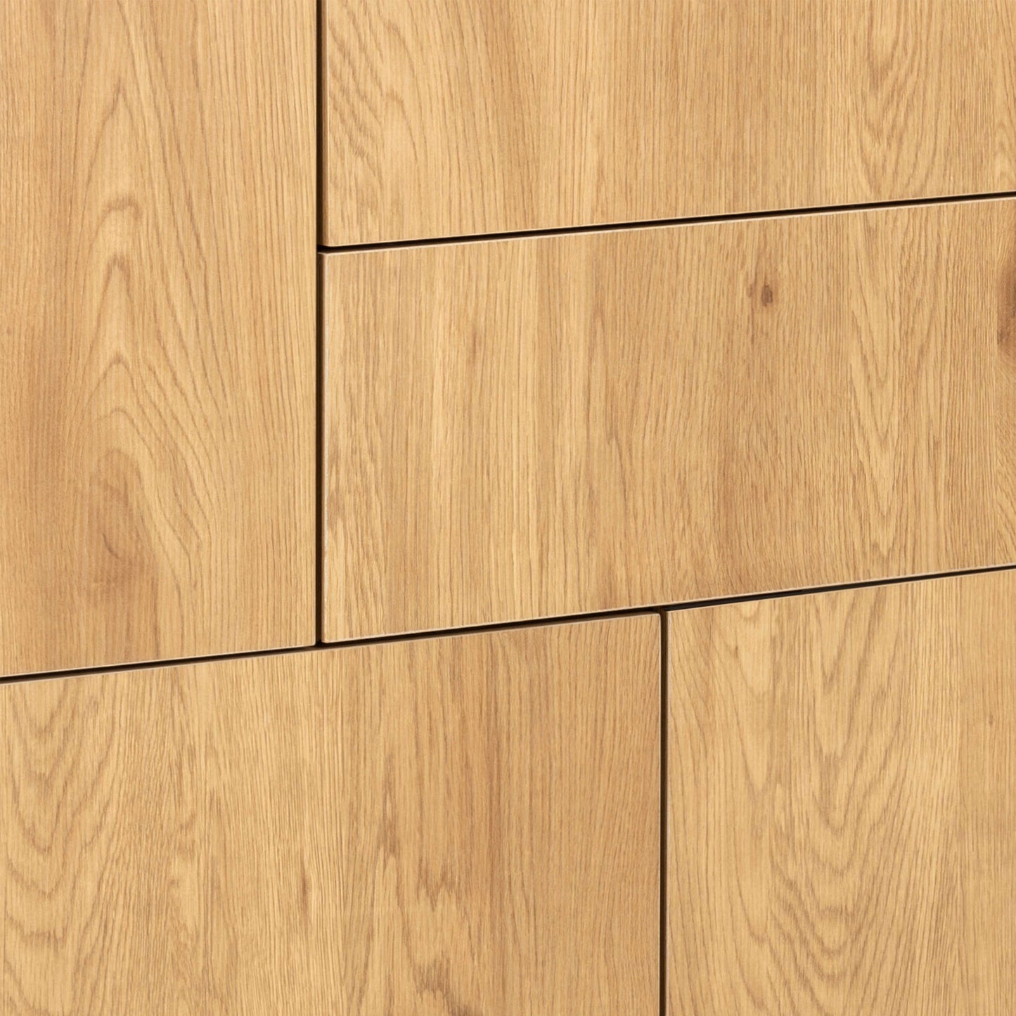 El Paso Black Metal and Wild Oak Veneer 3 Door 2 Drawer Sideboard