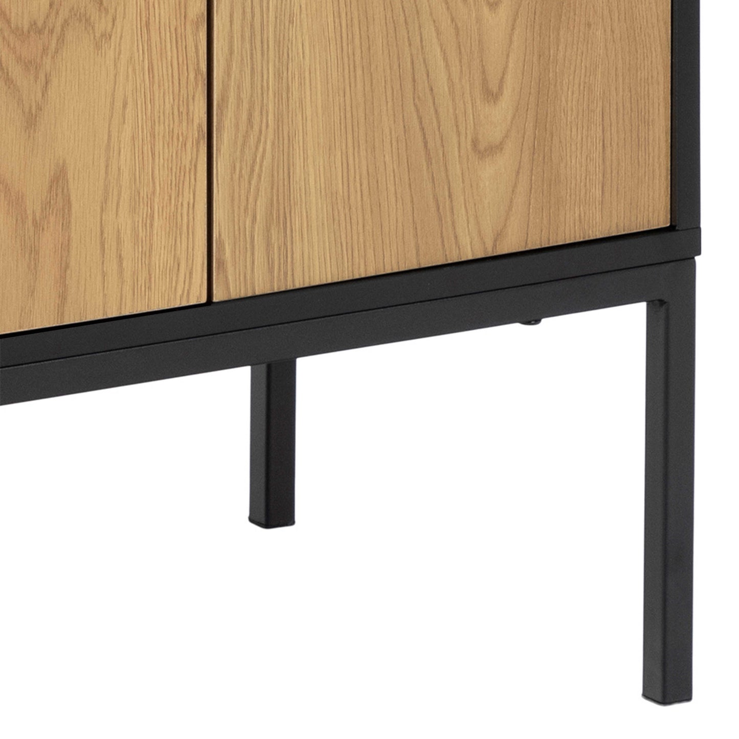 El Paso Black Metal and Wild Oak Veneer 3 Door 2 Drawer Sideboard