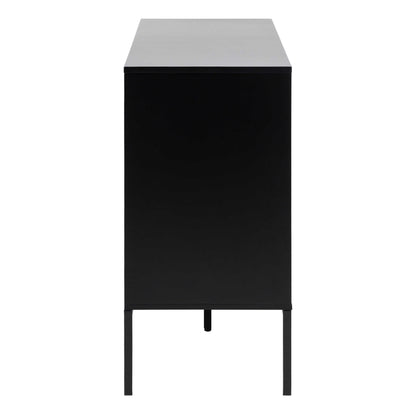 El Paso Black Metal and Wild Oak Veneer 1 Door 3 Drawer Small Sideboard