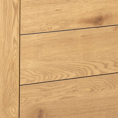 El Paso Black Metal and Wild Oak Veneer 1 Door 3 Drawer Small Sideboard