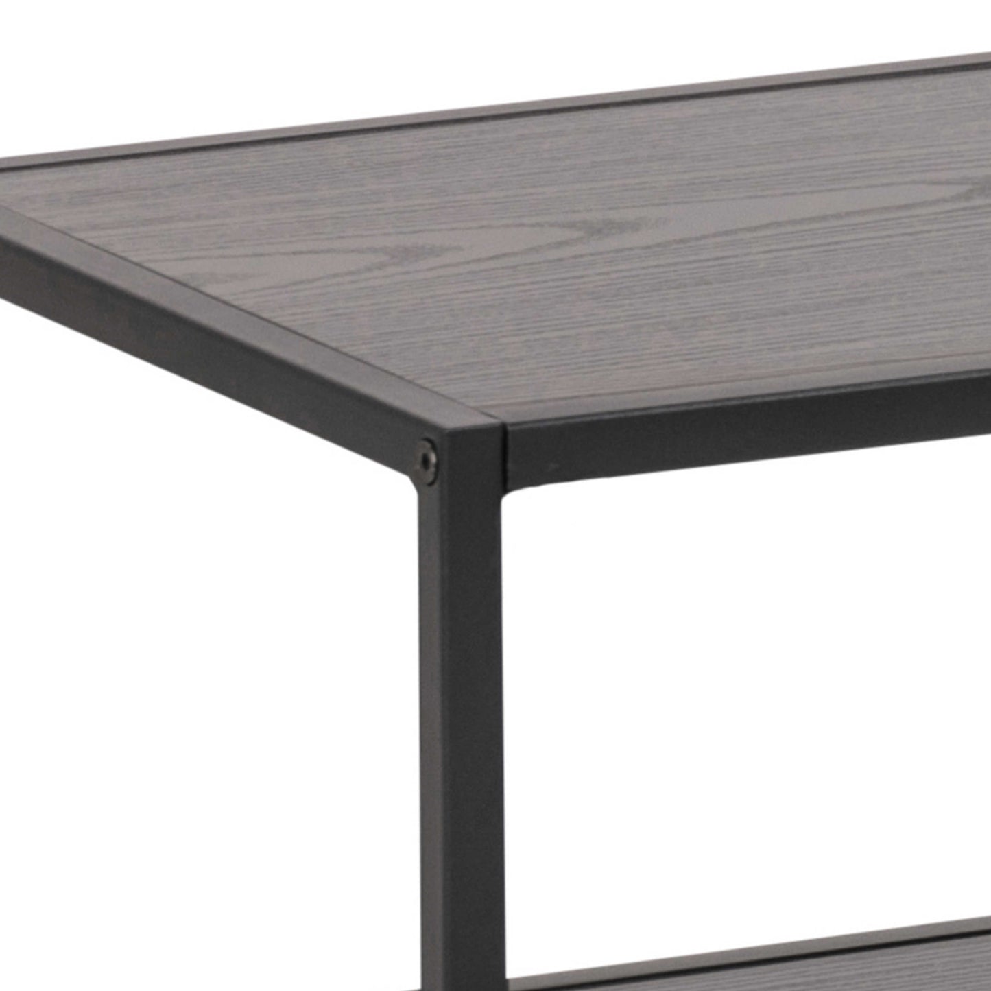 El Paso Black Metal Open TV Unit 3 Black Shelves