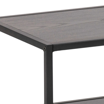 El Paso Black Metal Open TV Unit 3 Black Shelves