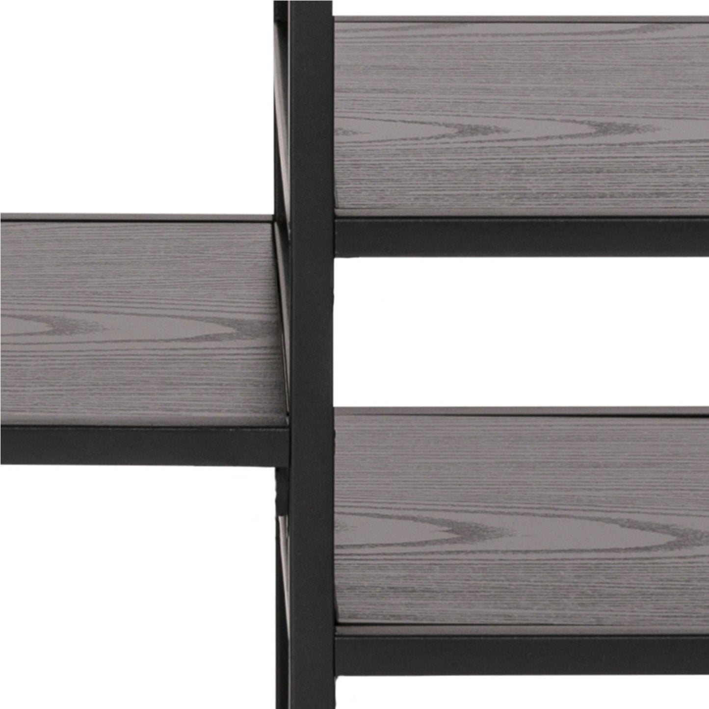El Paso Black Metal Open TV Unit 3 Black Shelves