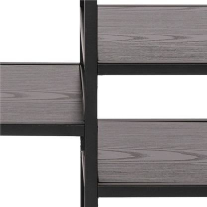 El Paso Black Metal Open TV Unit 3 Black Shelves