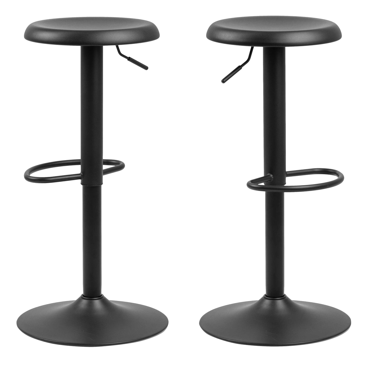 Set of 2 Cloverstone Black Swivel Bar Stools