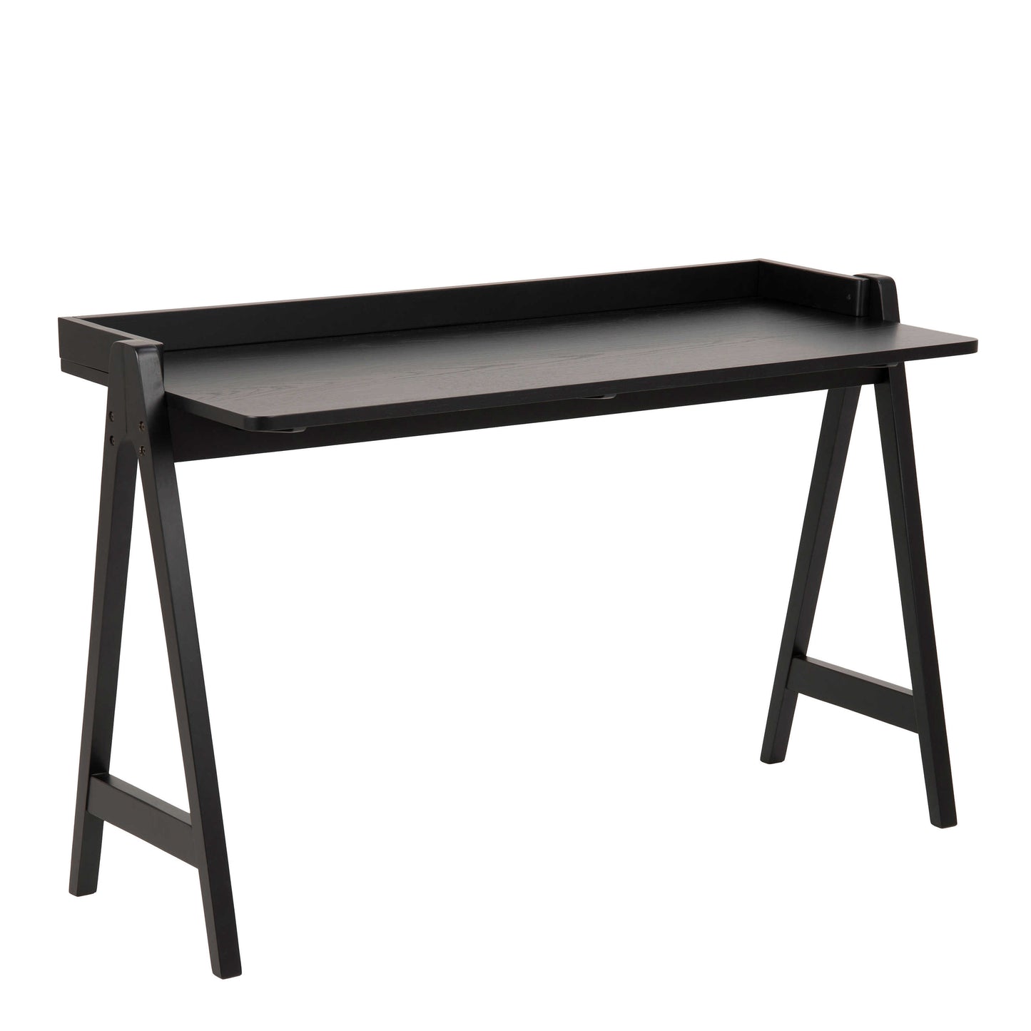 Fukuoka Black Rubber Wood Compact Office Desk