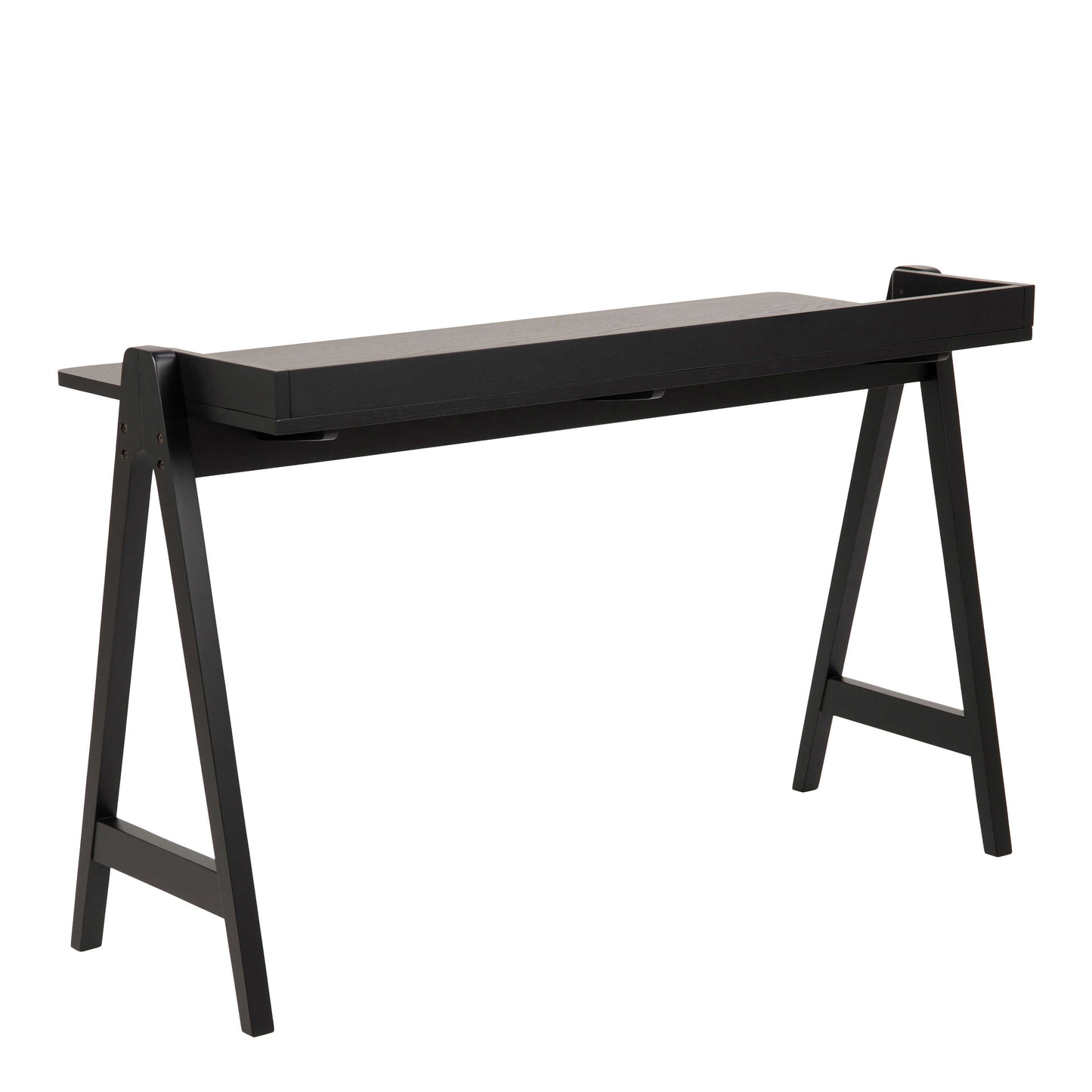 Fukuoka Black Rubber Wood Compact Office Desk