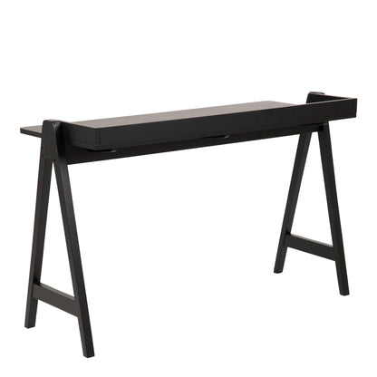 Fukuoka Black Rubber Wood Compact Office Desk
