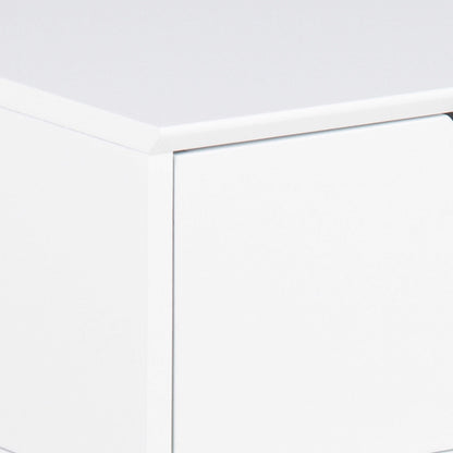 Tokyo White Bedside Table 1 Drawer Industrial Metal Legs