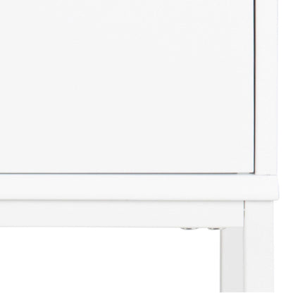 Tokyo White Bedside Table 1 Drawer Industrial Metal Legs