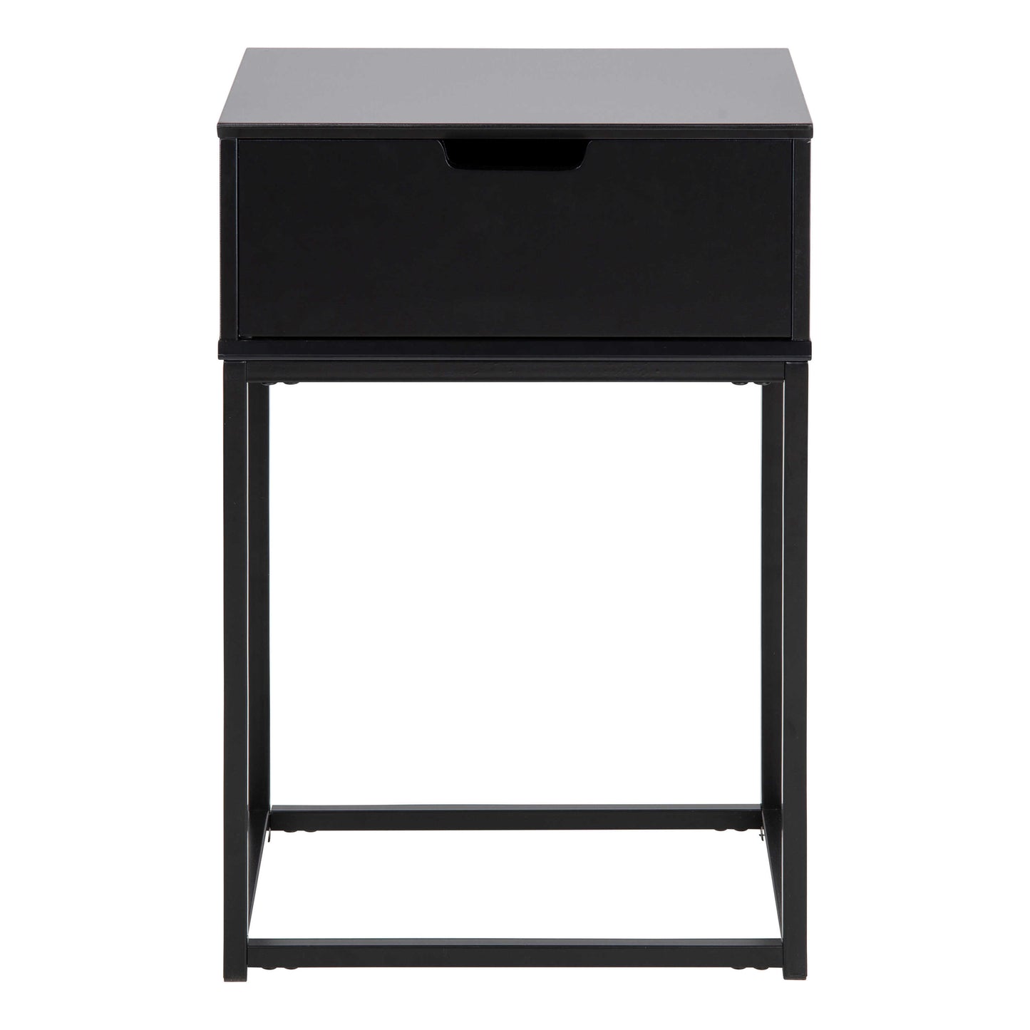 Tokyo Black Bedside Table 1 Drawer Industrial Metal Legs