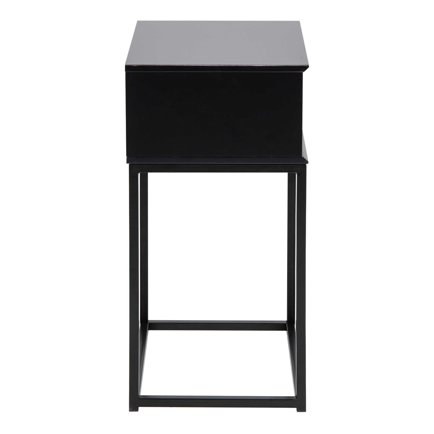 Tokyo Black Bedside Table 1 Drawer Industrial Metal Legs