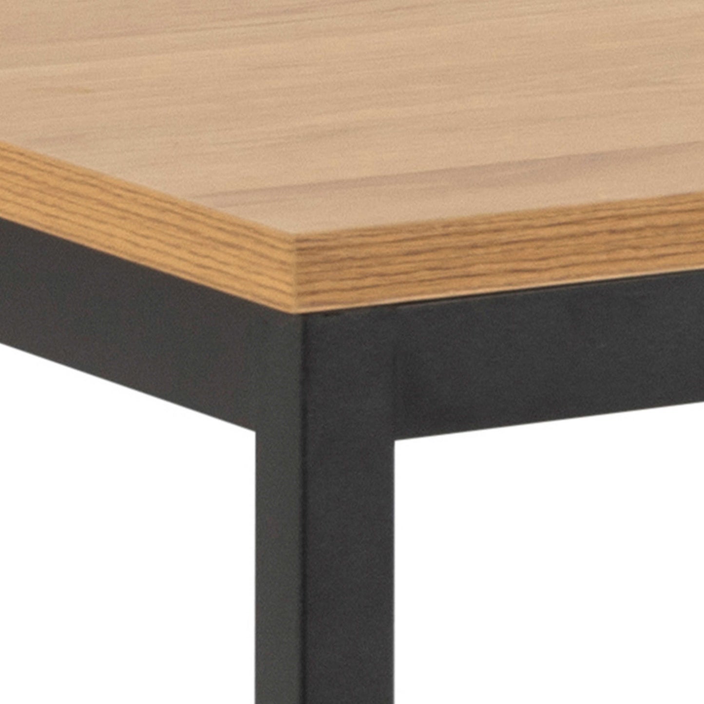 El Paso 6 Seater Black Dining Table Wild Oak Veener Top