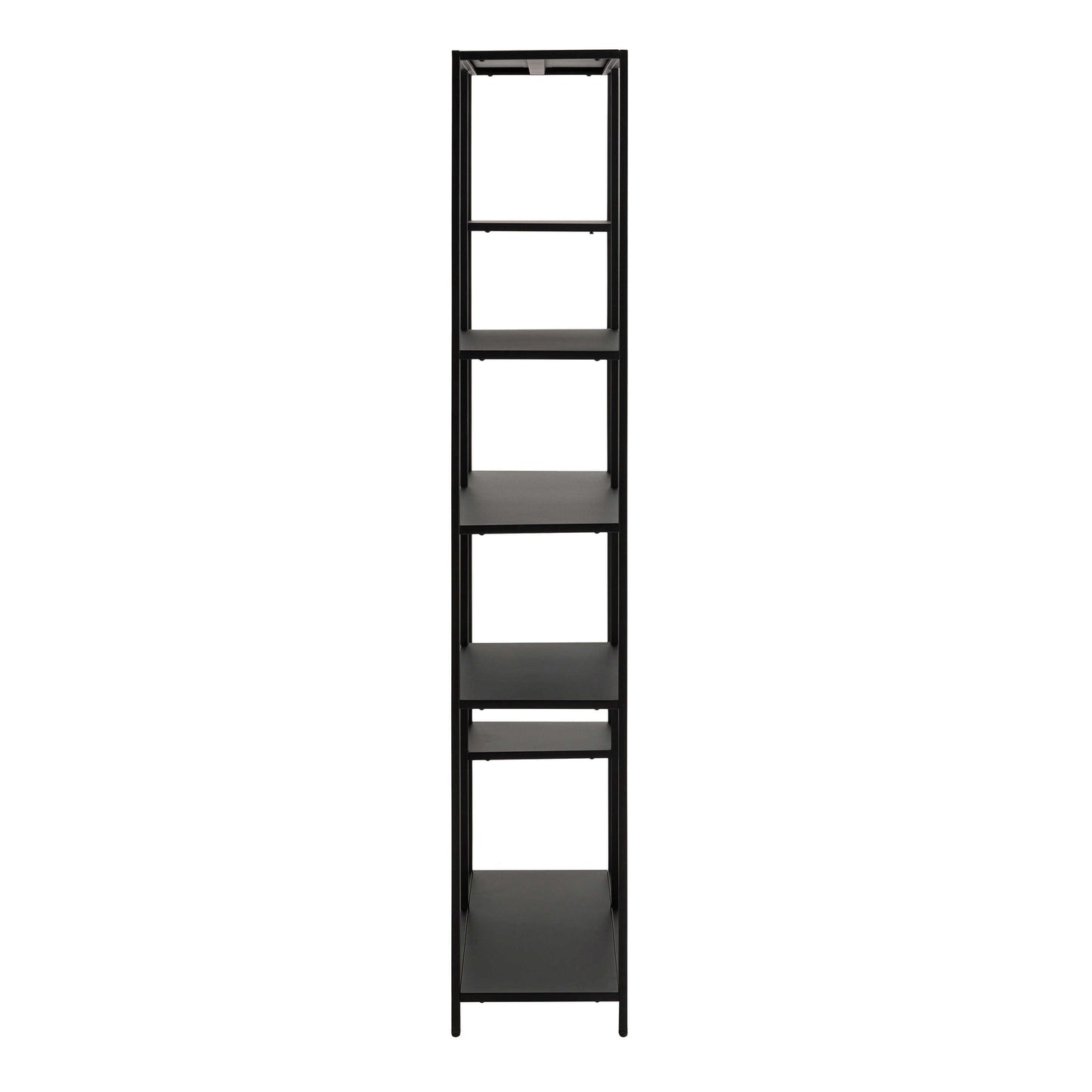 Graz Matt Black Metal Asymmetrical Bookcase 6 Shelves