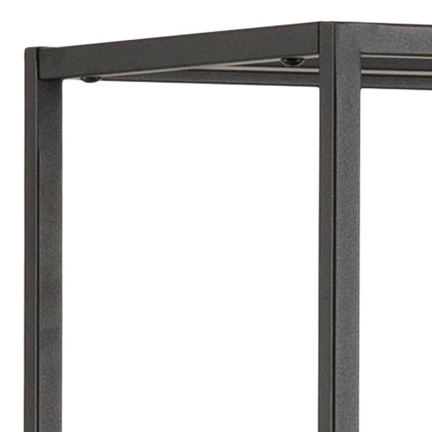 Graz Matt Black Metal Asymmetrical Bookcase 6 Shelves