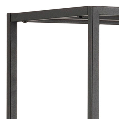 Graz Matt Black Metal Asymmetrical Bookcase 6 Shelves