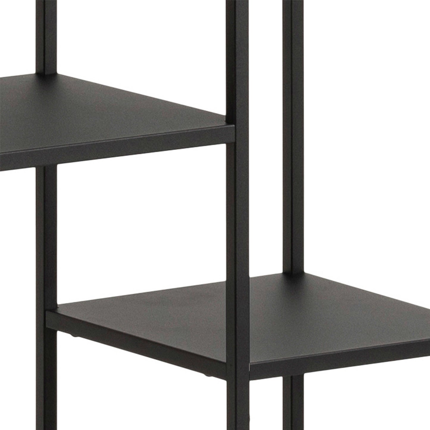 Graz Matt Black Metal Asymmetrical Bookcase 6 Shelves