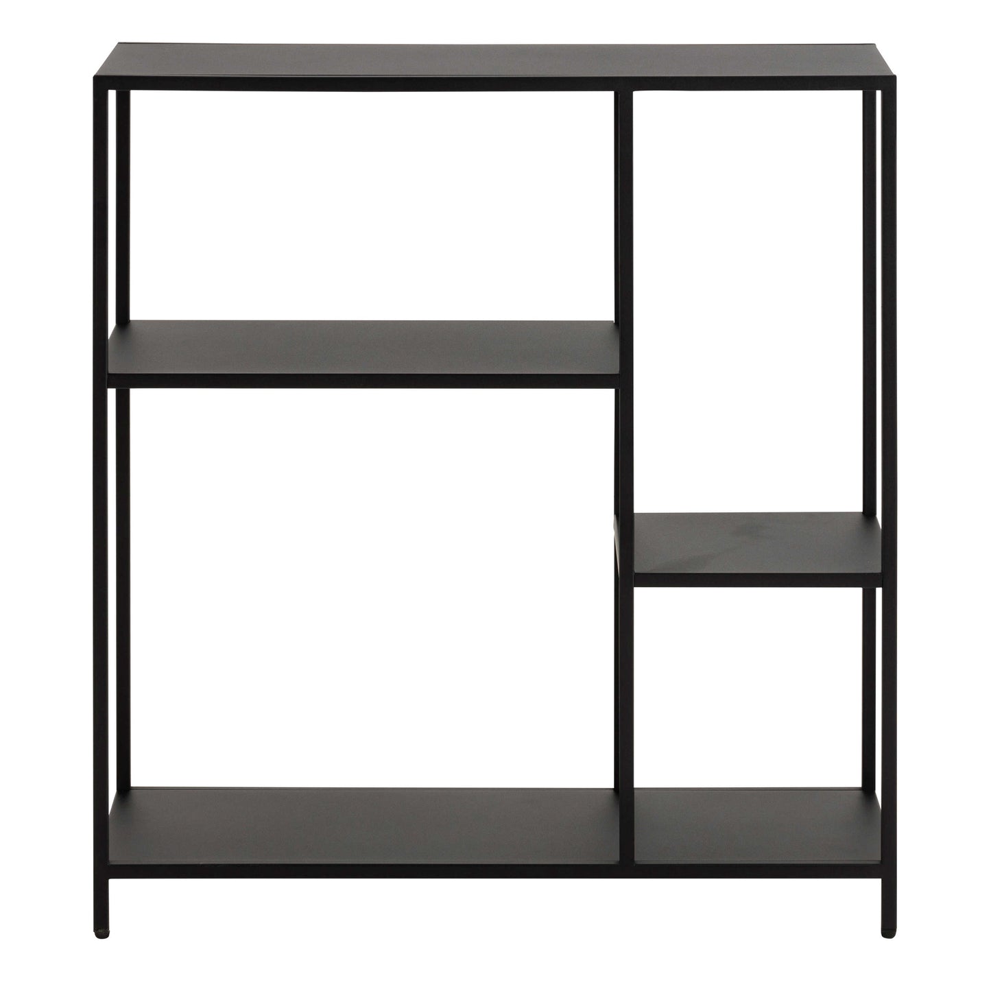 Graz Matt Black Metal Asymmetrical Bookcase 3 Shelves