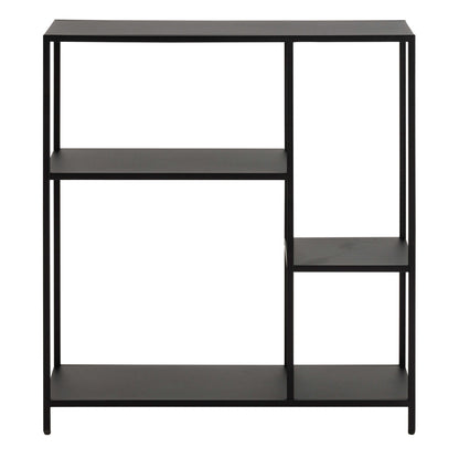 Graz Matt Black Metal Asymmetrical Bookcase 3 Shelves