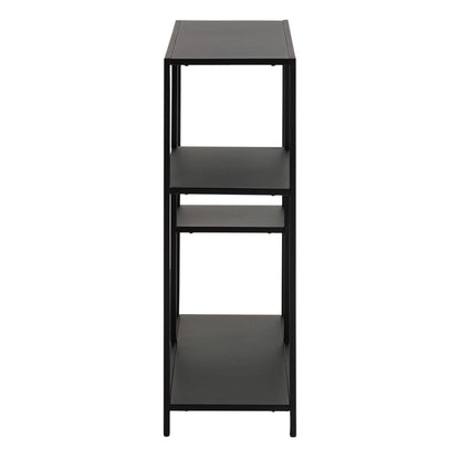 Graz Matt Black Metal Asymmetrical Bookcase 3 Shelves